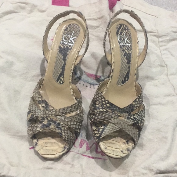 CK Calvin Klein python sandals - Picture 2 of 8